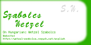 szabolcs wetzel business card